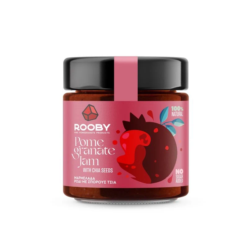 Granatapfel Marmelade mit Chiasamen in Bioqualität aus Griechenland.