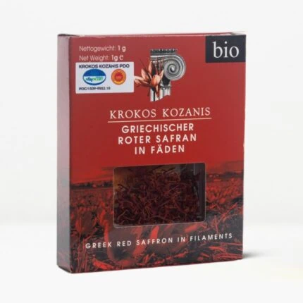 Krokos Kozanis roter Bio Safran in Fäden Ioannis Finest